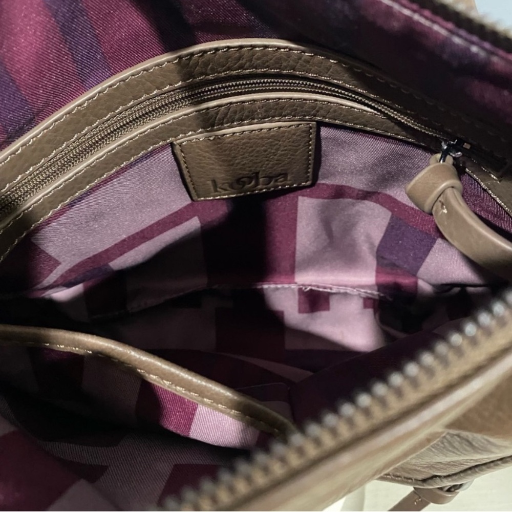 Kooba Leather Medium Taupe Crossbody Bag Purse - Picture 7 of 10